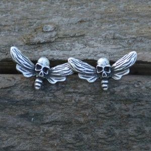 Moth Skull Earrings